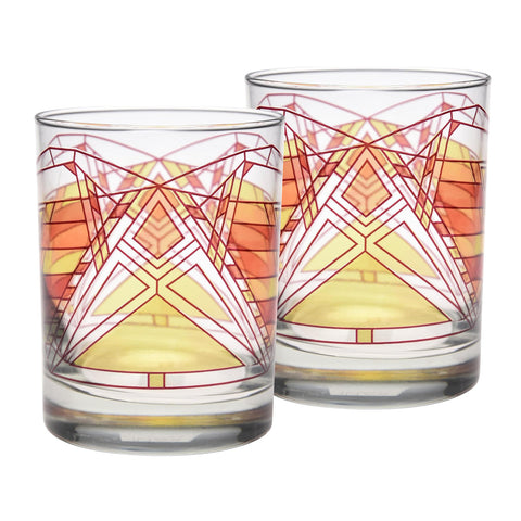 Frank Lloyd Wright Orange Butterfly DOF Tumblers