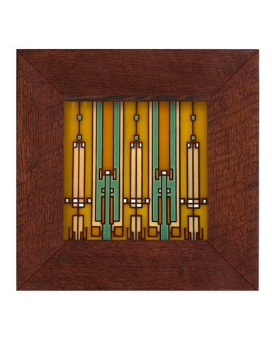 Carly Quinn Frank Lloyd Wright Coonley House Oak Framed Ceramic Tile