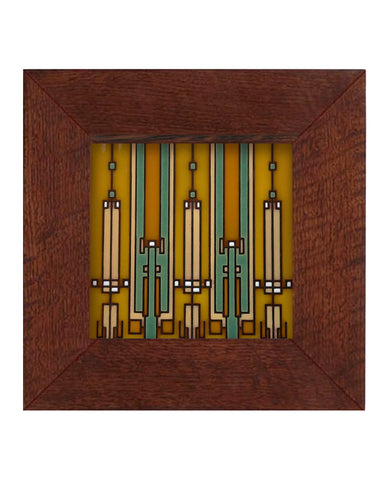 Carly Quinn Frank Lloyd Wright Coonley House Oak Framed Ceramic Tile