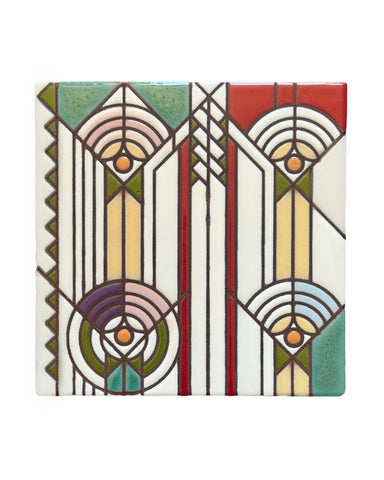 Carly Quinn Frank Lloyd Wright April Showers Ceramic Art Tile Trivet