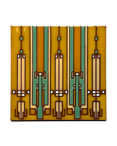 Carly Quinn Frank Lloyd Wright Coonley House Oak Framed Ceramic Tile