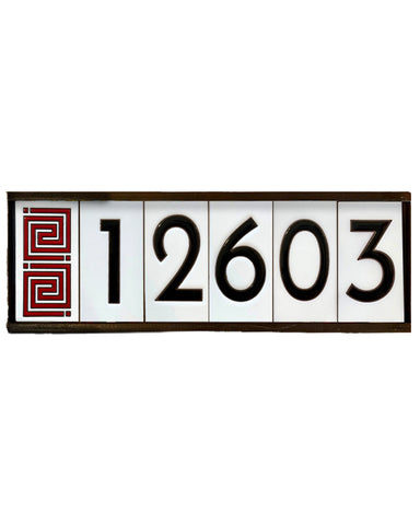 House number sign with the digits '12603' on a white background