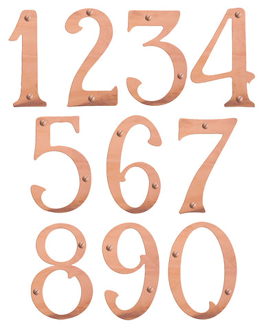 Craftsman Solid Brass House Numbers - 6" Old Penny