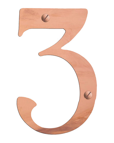 Craftsman Solid Brass House Numbers - 5" Old Penny