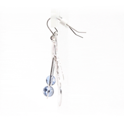 Cubist Guitar Pale Blue Glass Bead Earrings
