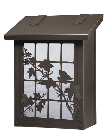 English Ivy Brass Vertical Wall Mount Mailbox