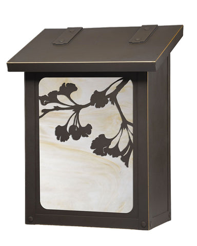 Ginkgo Tree Brass Vertical Wall Mount Mailbox