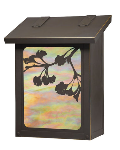 Ginkgo Tree Brass Vertical Wall Mount Mailbox