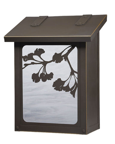 Ginkgo Tree Brass Vertical Wall Mount Mailbox