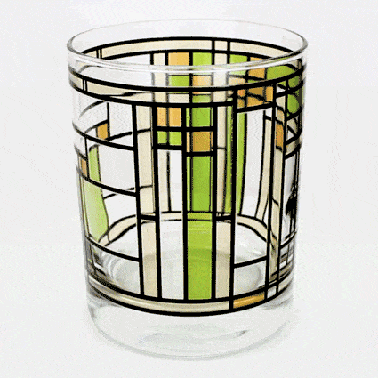 Frank Lloyd Wright Oak Park Skylight Green DOF Tumblers 360