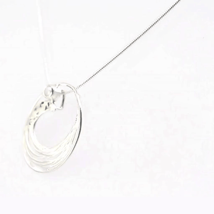 Hokusai Silver and Pearl Pendant Necklace