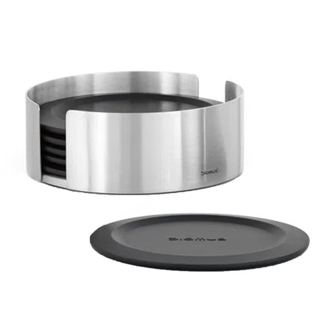 Blomus Lareto Coasters with Stainless Steel Holder