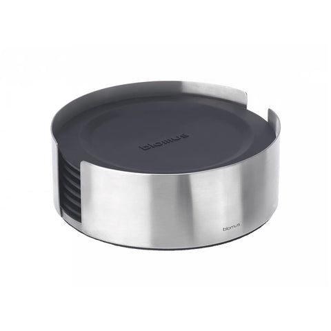 Blomus Lareto Coasters with Stainless Steel Holder
