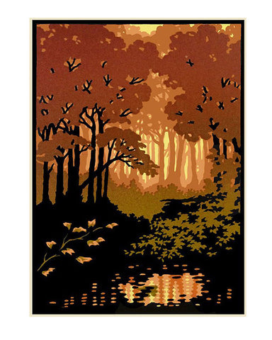 Laura Wilder New Woods Seasons Framed Giclée Prints Set - Horizontal