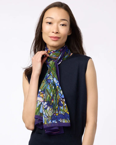 Met Museum Louis C. Tiffany Iris Crepe de Chine Silk Scarf