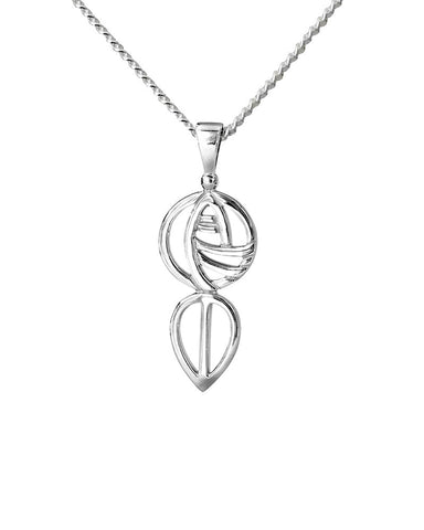 Charles Rennie Mackintosh Art School Sterling Silver Pendant Necklace