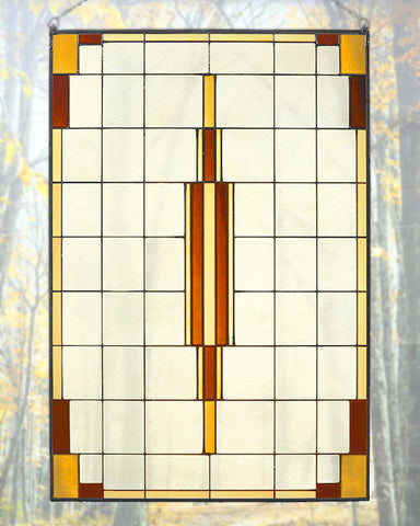 Arts and Crafts Prairie 20" x 30" Art Glass Panel
