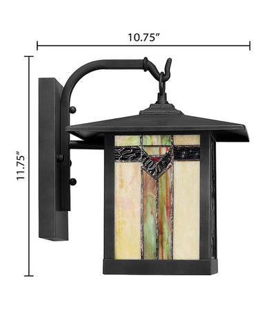 Mission Craftsman Stained Glass Wall Sconce Louis dimensions