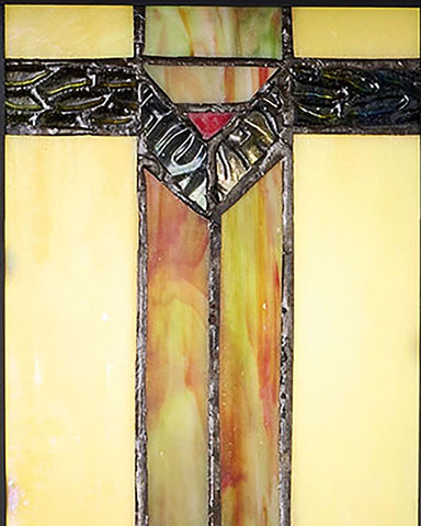 Mission Craftsman Stained Glass Wall Sconce Louis closeup