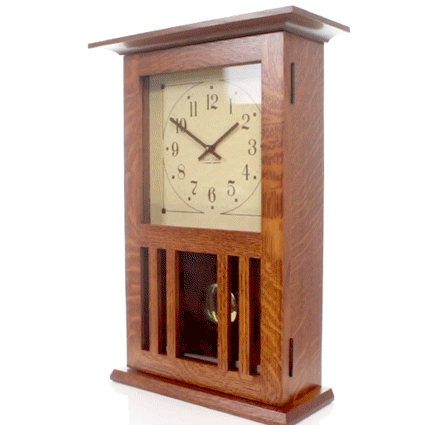 Amish Craftsman Mission Wall Clock - Quarter Sawn White Oak