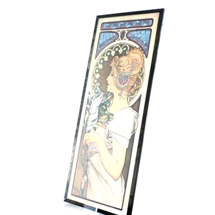 Alphonse Mucha - Feather, 1899 Art Glass Panel