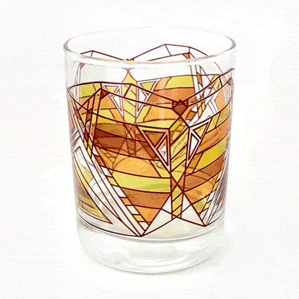 Frank Lloyd Wright Dana-Thomas Orange Butterfly DOF Tumbler 360