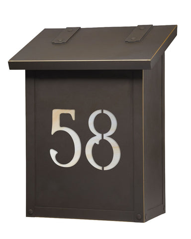 Prairie Brass Custom Numbered Vertical Mailbox