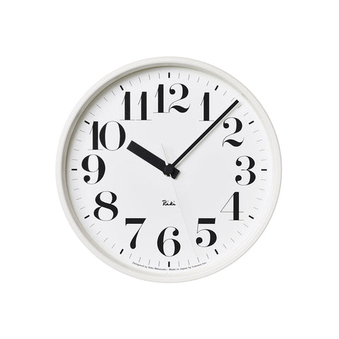 Lemnos Riki Steel Numbers Clock White