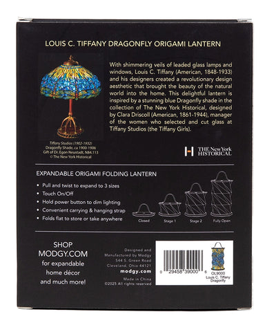 Modgy Louis C. Tiffany Dragonfly Lantern Box Back