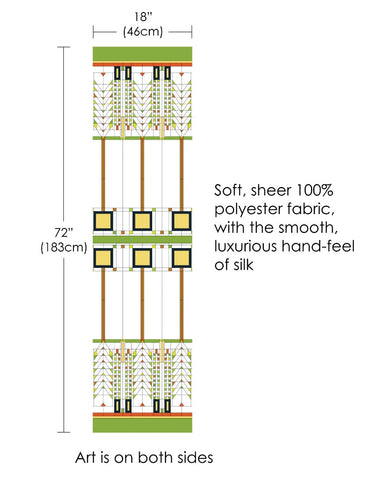 Frank Lloyd Wright Tree of Life Scarf Dimensions
