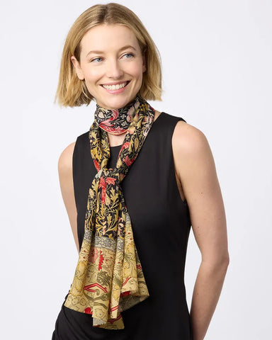 William Morris Compton Crepe de Chine Silk Scarf