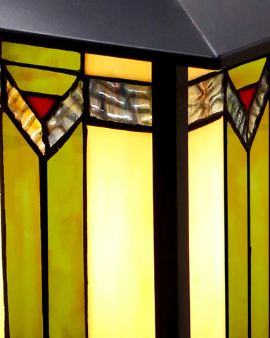 Mission Craftsman Stained Glass Wall Sconce - 97 Detail