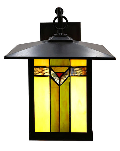 Mission Craftsman Stained Glass Wall Sconce - 97 Front