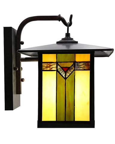 Mission Craftsman Stained Glass Wall Sconce - 97 Side View