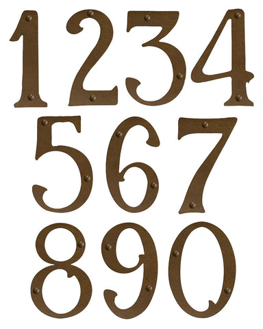 Pasadena Solid Brass House Numbers - 6" Flat