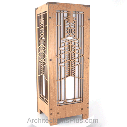 Frank Lloyd Wright Robie Art Glass Lightbox Accent Lamp 360