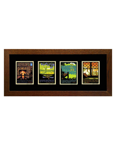 Laura Wilder American Bungalow Four Seasons Framed Matted Giclée Prints - Horizontal