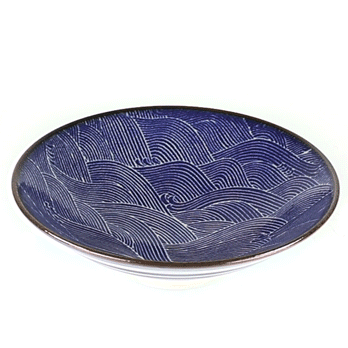Japanese Aranami Wave Collection 9.75" Serving Bowl, 360 degree rotation