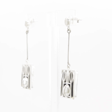 Art & Design Wiener Werkstätte Josef Hoffmann Silver Earrings Spinning