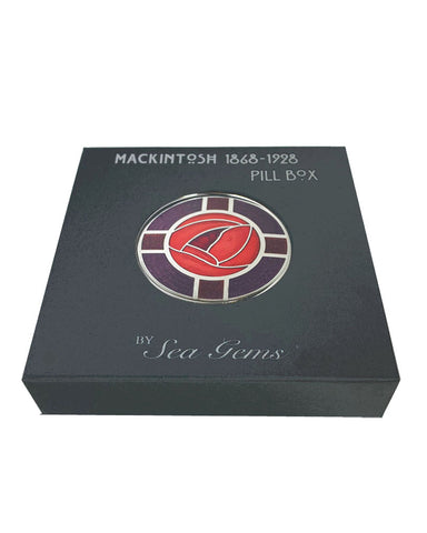 Charles Rennie Mackintosh Rose & Lattice Motif Pill Box with gift box