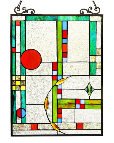 Arts & Crafts Mission Mondriaan Stained Glass Panel