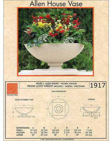 Frank Lloyd Wright Large Allen House Planter Vase