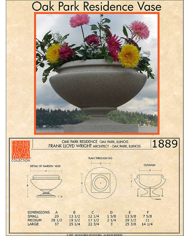 Frank Lloyd Wright Small Oak Park Residence Planter Vase