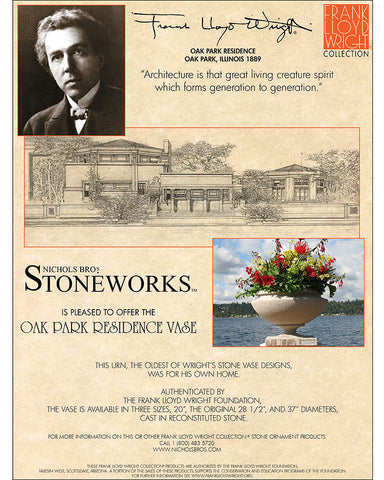 Frank Lloyd Wright Large Oak Park Residence Planter Vase