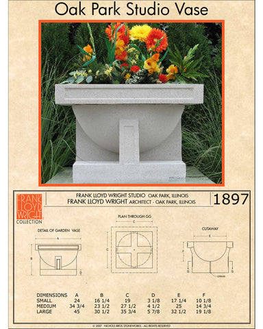 Frank Lloyd Wright Large Oak Park Studio Planter Vase