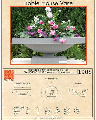 Frank Lloyd Wright Large Robie House Planter Vase