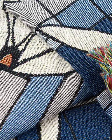 Frank Lloyd Wright Waterlilies Tapestry Throw Blue