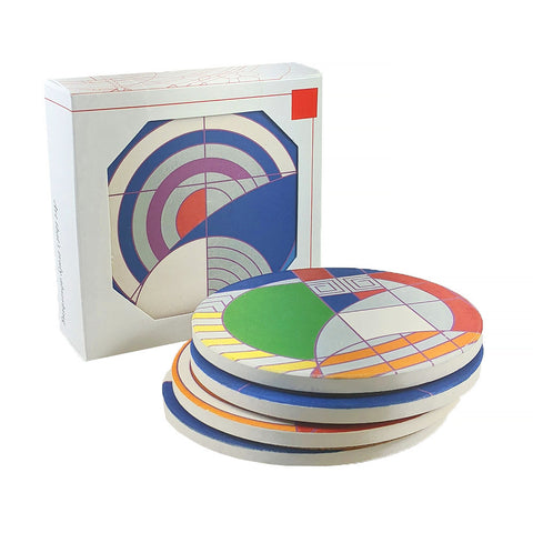 Frank Lloyd Wright Hoffman House Rug Coasters Set with Gift Box