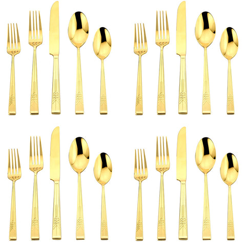 Frank Lloyd Wright Tree of Life Flatware Set - Gold