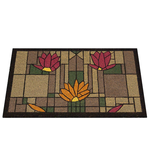 Frank Lloyd Wright waterlilies stained glass doormat perspective
